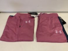 5 X BRAND NEW UNDER ARMOUR PINK FULL TRACKSUITS SIZE 15-16 YEARS