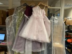 3 X BRIDESMAID DRESSES IN VARIOUS STYLES AND SIZES (2 CHILDRENS)