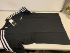 (NO VAT) 8 X BRAND NEW CHILDRENS ADIDAS BLACK T SHIRTS SIZE 13-14