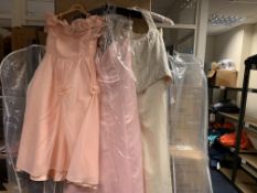 3 X BRIDESMAID DRESSES IN VARIOUS STYLES AND SIZES