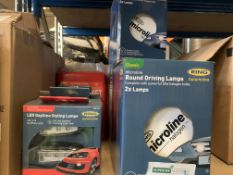 RING AUTOMOTIVE MIXED LOT INCLUDING DRIVING LAMPS, STYLING LAMPS, ROTATING BEACONS, ETC