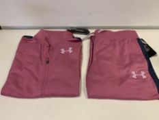 5 X BRAND NEW UNDER ARMOUR PINK FULL TRACKSUITS SIZE 15-16 YEARS