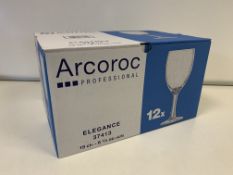 144 X ARCOROC PROFESSIONAL 19CL ELEGANCE STEMGLASS GLASSES IN 3 BOXES