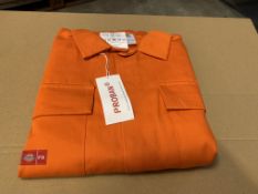 8 X BRAND NEW DICKIES ORANGE PROBAN COVERALLS SIZE 48 RRP £50 EACH