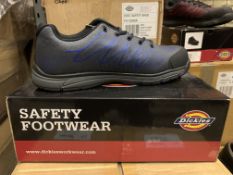 4 X BRAND NEW BOXED DICKIES LIBERTY WORK SHOES SIZE 11 BLACK/BLUE RRP £70 EACH