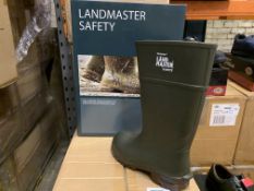 5 X BRAND NEW BOXED DICKIES LANDMASTER SAFETY WELLINGTON BOOTS GREEN/BROWN SIZE 6 RRP £65 EACH