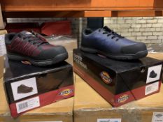 2 X BRAND NEW BOXED DICKIES LIBERTY WORK SHOES BLACK/BLUE SIZE 5 PLUS AND 1 X LIBERTY WORKS SHOES