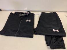 5 X BRAND NEW BLACK UNDER ARMOUR TRACKSUITS AGE 15/16