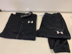 5 X BRAND NEW BLACK UNDER ARMOUR TRACKSUITS AGE 15/16