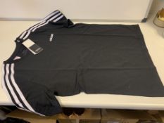 (NO VAT) 9 X BRAND NEW CHILDRENS ADIDAS BLACK T SHIRTS SIZE 13-14