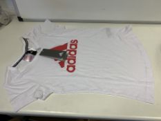 (NO VAT) 8 X BRAND NEW ADIDAS WHITE/PINK CHILDRENS T SHIRTS SIZE 11-12 YEARS