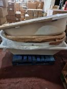 (P10) LARGE PALLET TO CONTAIN 4 X BATHS INCLUDES 2 X FREESTANDING. UNCHECKED STOCK