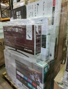 (TV20) PALLET TO CONTAIN 11 x VARIOUS RETURNED TVS TO INCLUDE- LG, HISENSE, JVC . SIZES INCLUCE: