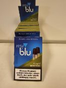 PALLET TO CONTAIN 1200 x MY BLUE 9MG MENTHOL 2 PACK LIQUID PODS (2400 PODS TOTAL). RRP £8 PER