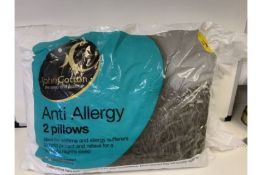 PALLET TO CONTAIN 100 x SETS OF 2 JOHN COTTON ANTI ALLERGY PILLOWS (200 PILLOWS TOTAL)