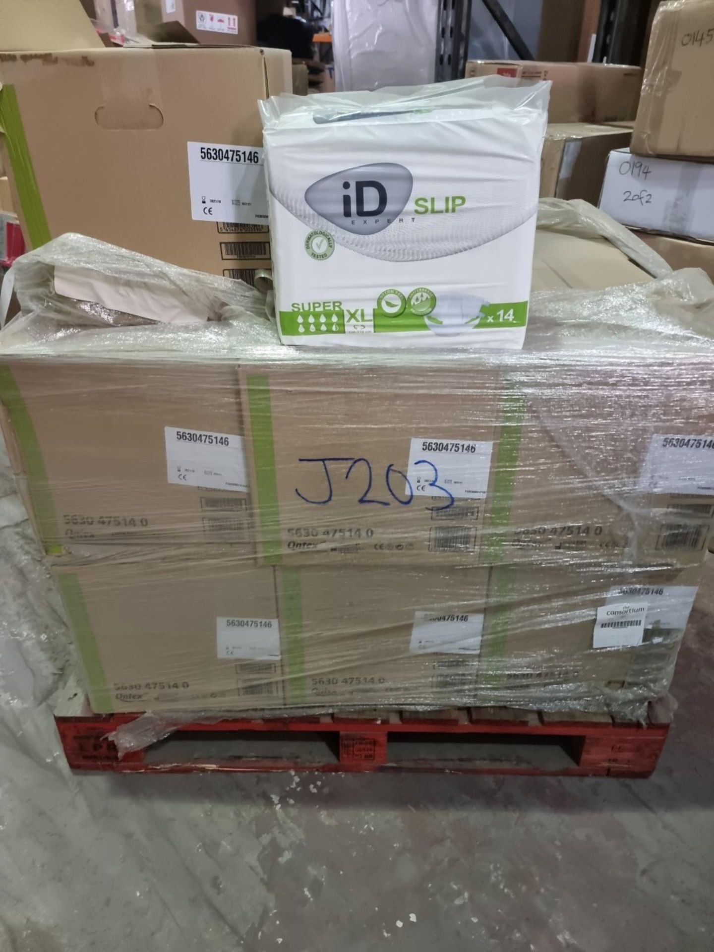 NO VAT (J203) PALLET TO CONTAIN 44 x NEW SEALED PACKS OF 14 ID SLIP SUPER XL INCONTINENCE PADS