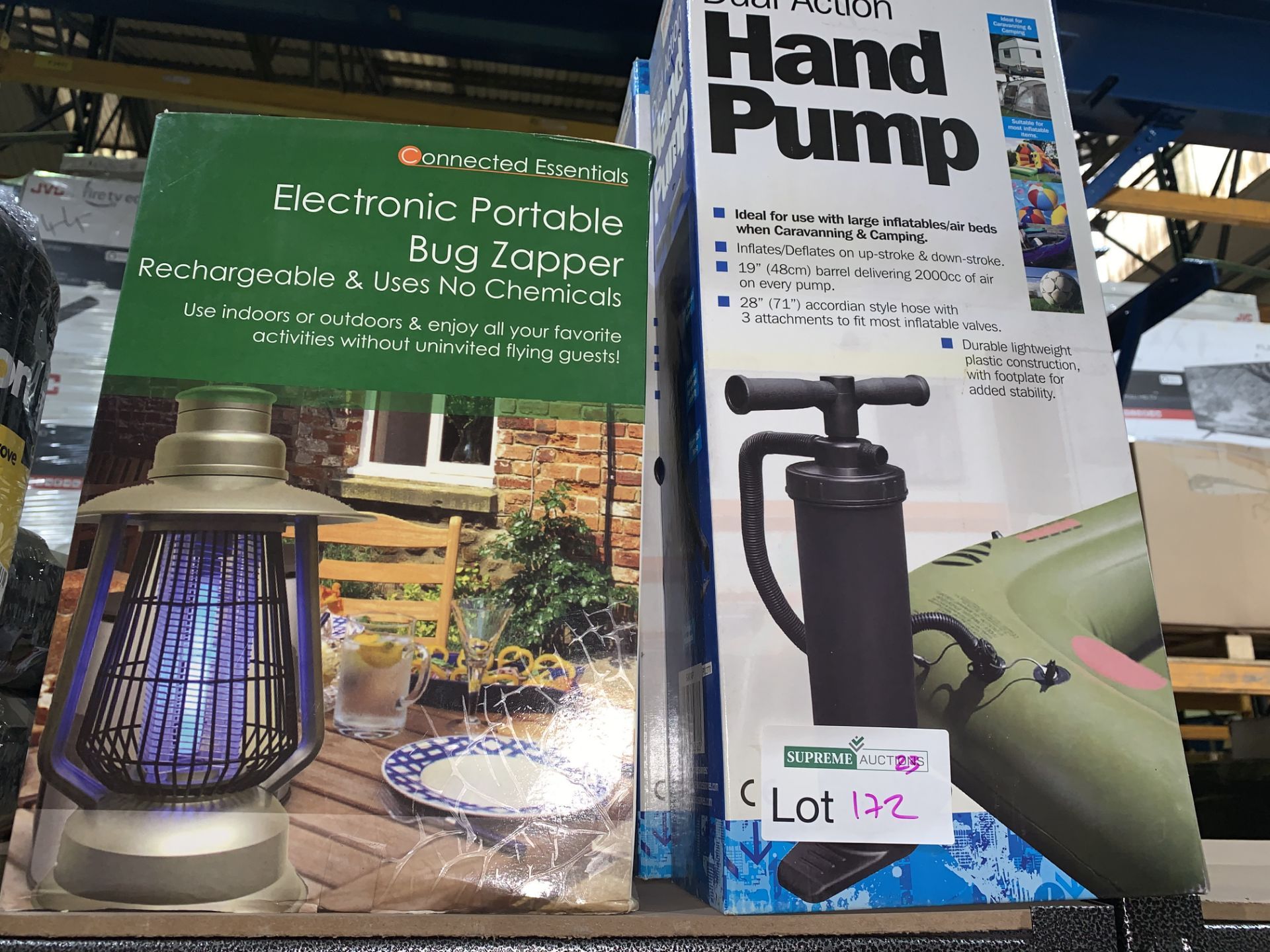 2 X DUAL ACTION HAND PUMPS AND 1 X ELECTRONICAL PORTABLE BUG ZAPPER (172/23)