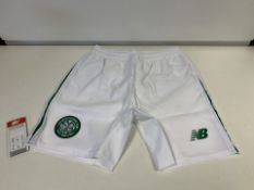 (NO VAT) 8 X BRAND NEW CHILDRENS CELTIC FC NEW BALANCE SHORTS SIZE LB (74/2)