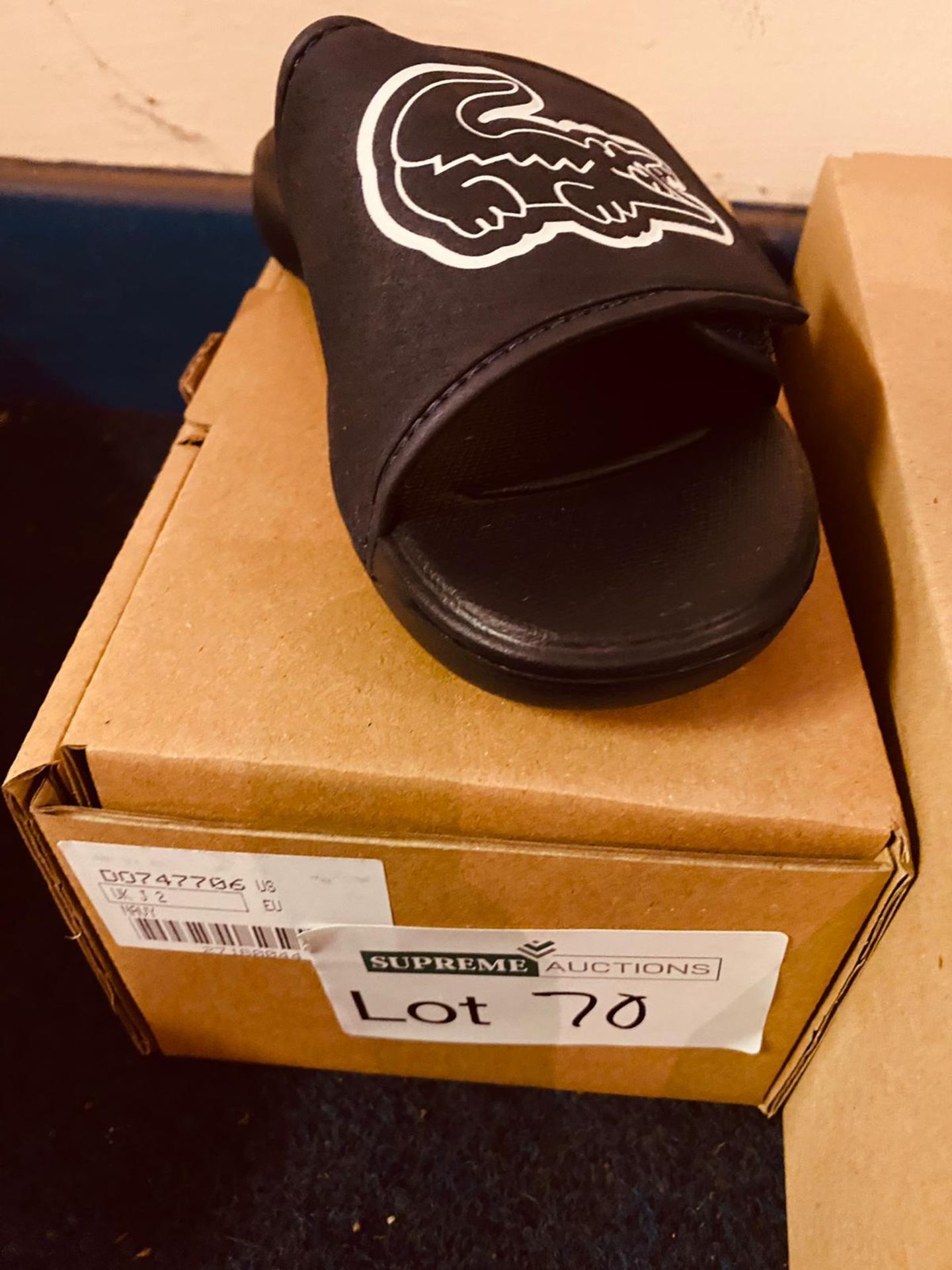 NEW AND BOXED LACOSTE SLIDERS NAVY UK 2