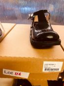 NEW & BOXED KICKERS PATENT BLACK SHOE UK JUNIOR 2