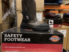 3 X BRAND NEW BOXED DICKIES STAFFORD SAFETY RIGGER BOOTS BROWN SIZE 6 RRP £70 EACH (1015/2)