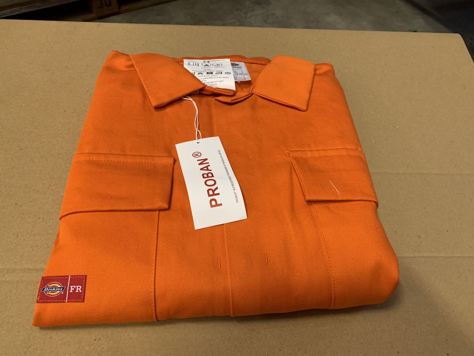 8 X BRAND NEW DICKIES ORANGE PROBAN COVERALLS SIZE 48  RRP £50 EACH (1044/2)