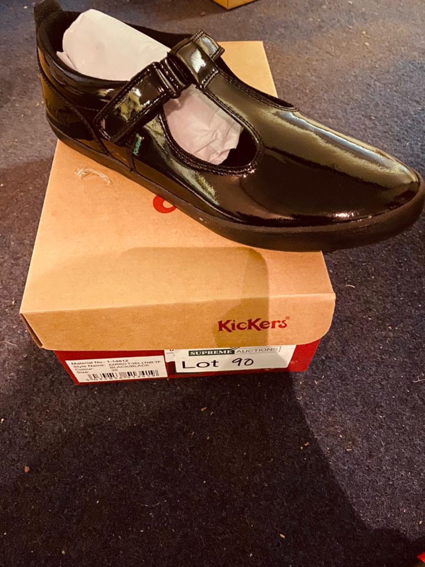 NEW & BOXED KICKERS KARIKO TVEL LEATHER BLACK SIZE SIZE 39 UK 6