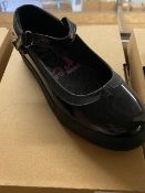 NEW & BOXED KICKERS BLACK PANTENT SHOE UK JUNIOR 6