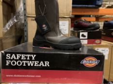3 X BRAND NEW BOXED DICKIES STAFFORD SAFETY RIGGER BOOTS BROWN SIZE 6 RRP £70 EACH (1016/2)