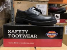 6 X BRAND NEW BOXED DICKIES EXEC SAFETY SHOES BLACK SIZE 5.5 RRP £60 (1004/2)