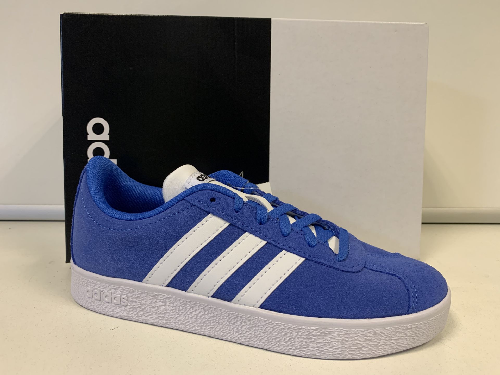 (NO VAT) 3 X BRAND NEW CHILDRENS ADIDAS VL COURT BLUE TRAINERS SIZE J3