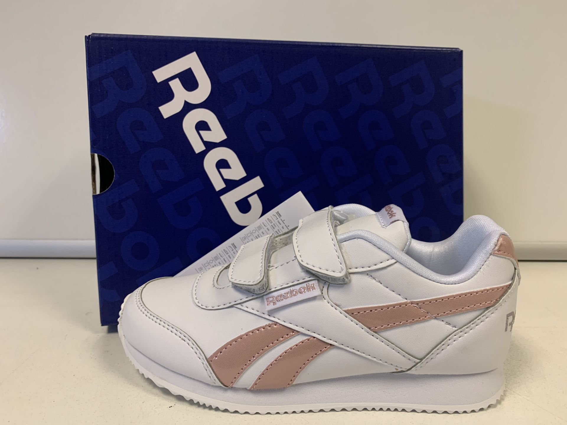 (NO VAT) 3 X BRAND NEW CHILDRENS REEDBOK ROYAL WHITE CLASSIC TRAINERS SIZE I12