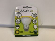 50 x NEW PACKAGED LUCECO 3.5W=25W WARM WHITE LED LIGHTBULBS. MR16 FITTING. UP TO 90% ENERGY SAVING