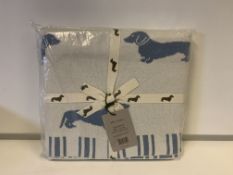 6 X BRAND NEW EMILY BOND DACHSHUND BLUE THROWS SIZE 130 X 170CM RRP £65 EACH