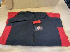 6 X BRAND NEW DICKIES BLACK AND RED MAYWOOD SOFTSHELL JACKETS SIZE XL