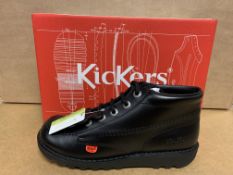 (NO VAT) 5 X BRAND NEW KICKERS PATENT BLACK SHOES SIZE J5