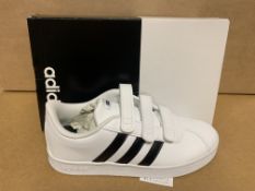 (NO VAT) 4 X BRAND NEW ADIDAS VL COURT WHITE/BLACK TRAINERS SIZE 2