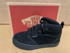 (NO VAT) 2 X BRAND NEW VANS ATWOOD HI BLACK TRAINERS SIZE i12