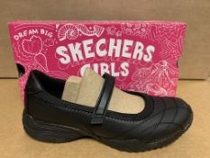 (NO VAT) 4 X BRAND NEW SKECHERS GIRLS BLACK SHOES SIZE 4