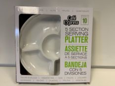 10 X CAFÉ EXPRESS 5 SECTION SERVING PLATTER IN 1 BOX