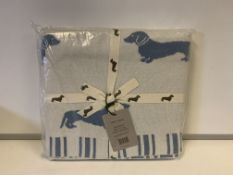 6 X BRAND NEW EMILY BOND DACHSHUND BLUE THROWS SIZE 130 X 170CM RRP £65 EACH