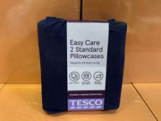 20 X BRAND NEW PAIRS OF 100% COTTON PILLOWCASES BLUE