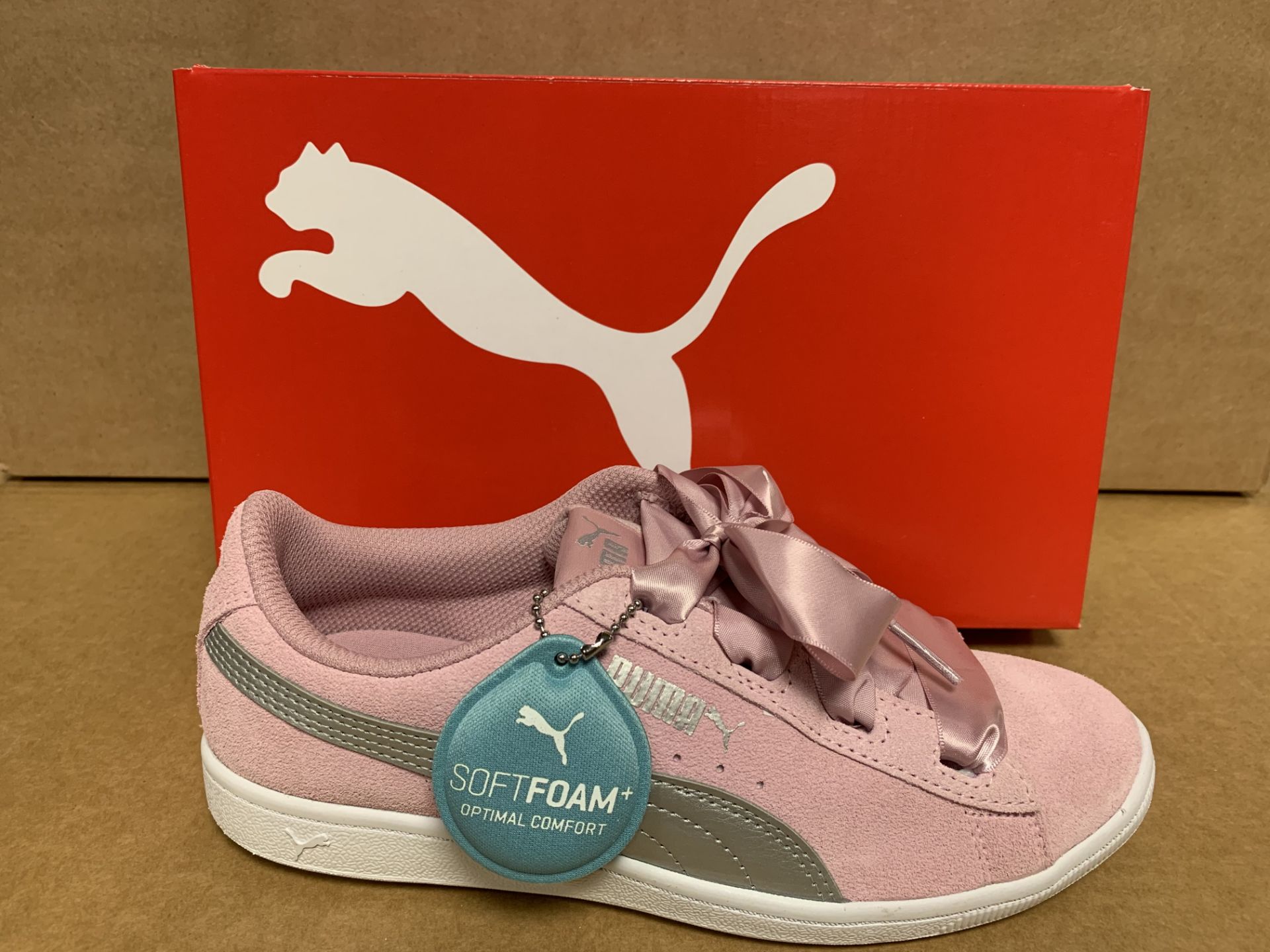 (NO VAT) 4 X BRAND NEW PUMA SOFTFOAM PINK TRAINERS SIZE J4