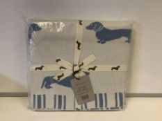 6 X BRAND NEW EMILY BOND DACHSHUND BLUE THROWS SIZE 130 X 170CM RRP £65 EACH