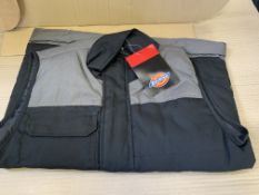 4 X BRAND NEW DICKIES EVERYDAY BLACK AND GREY WAISTCOATS SIZE SMALL