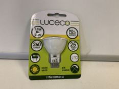 50 x NEW PACKAGED LUCECO 3.5W=25W WARM WHITE LED LIGHTBULBS. MR16 FITTING. UP TO 90% ENERGY SAVING