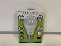 50 X LUCECO 10WATT 810 LUMEN DIMMABLE LIGHT BULBS IN 1 BOX