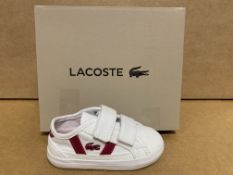 (NO VAT) 4 X BRAND NEW LACOSTE WHITE AND PINK TRAINERS SIZE i3