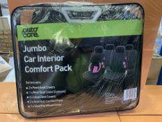 8 X BRAND NEW AUTOCARE JUMBO CAR INTERIOR COMFORT PACKS INCLUDING 2 X FRONT SEAT COVERS, 1 X REAR