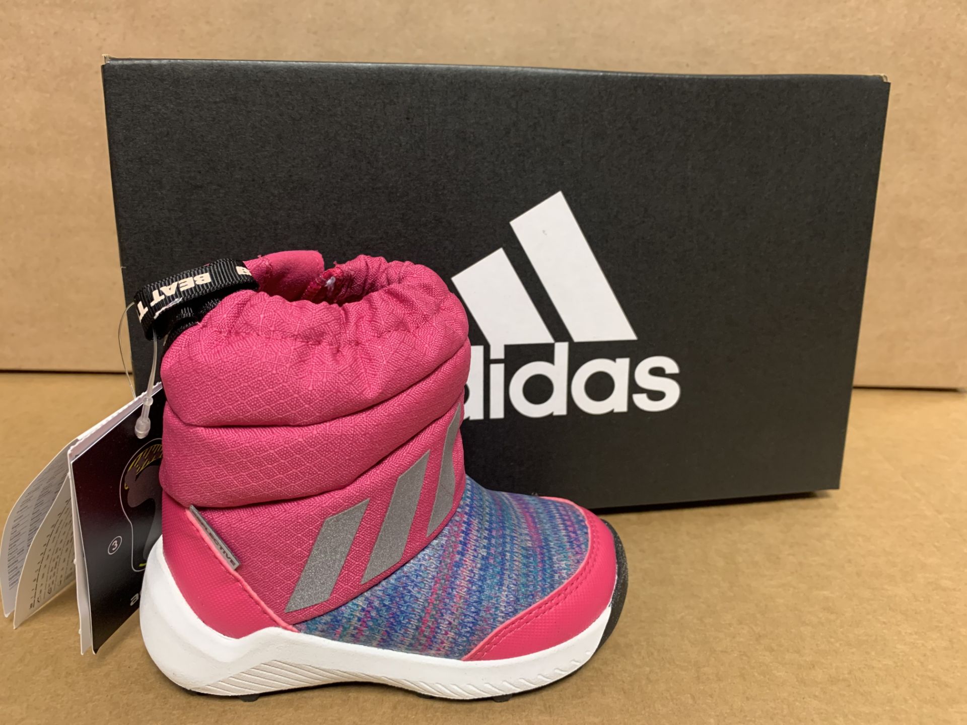 (NO VAT) 4 X BRAND NEW ADIDAS RAPIDA PINK SNOW BOOTS SIZE i4